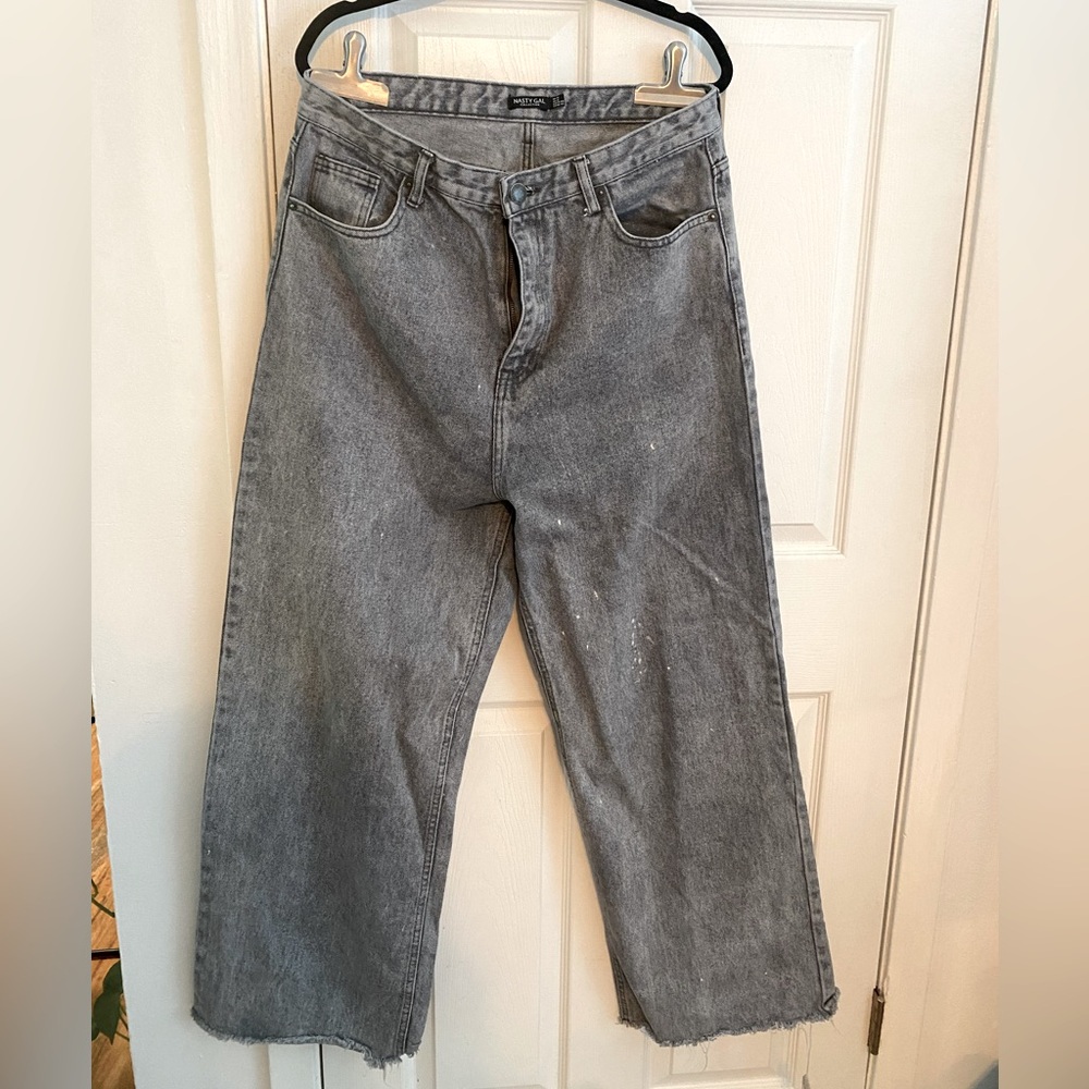 Wide Leg Distressed Jeans